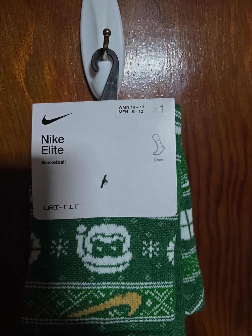 Nike Elite Dri-FIT Green Holiday Crew Socks